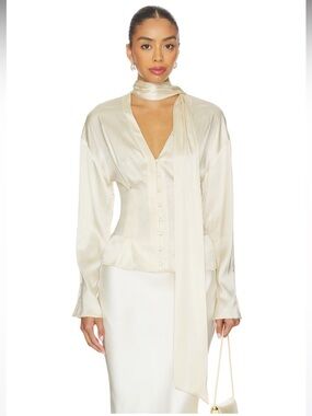 NWT! LPA Cassidy Blouse in Ivory